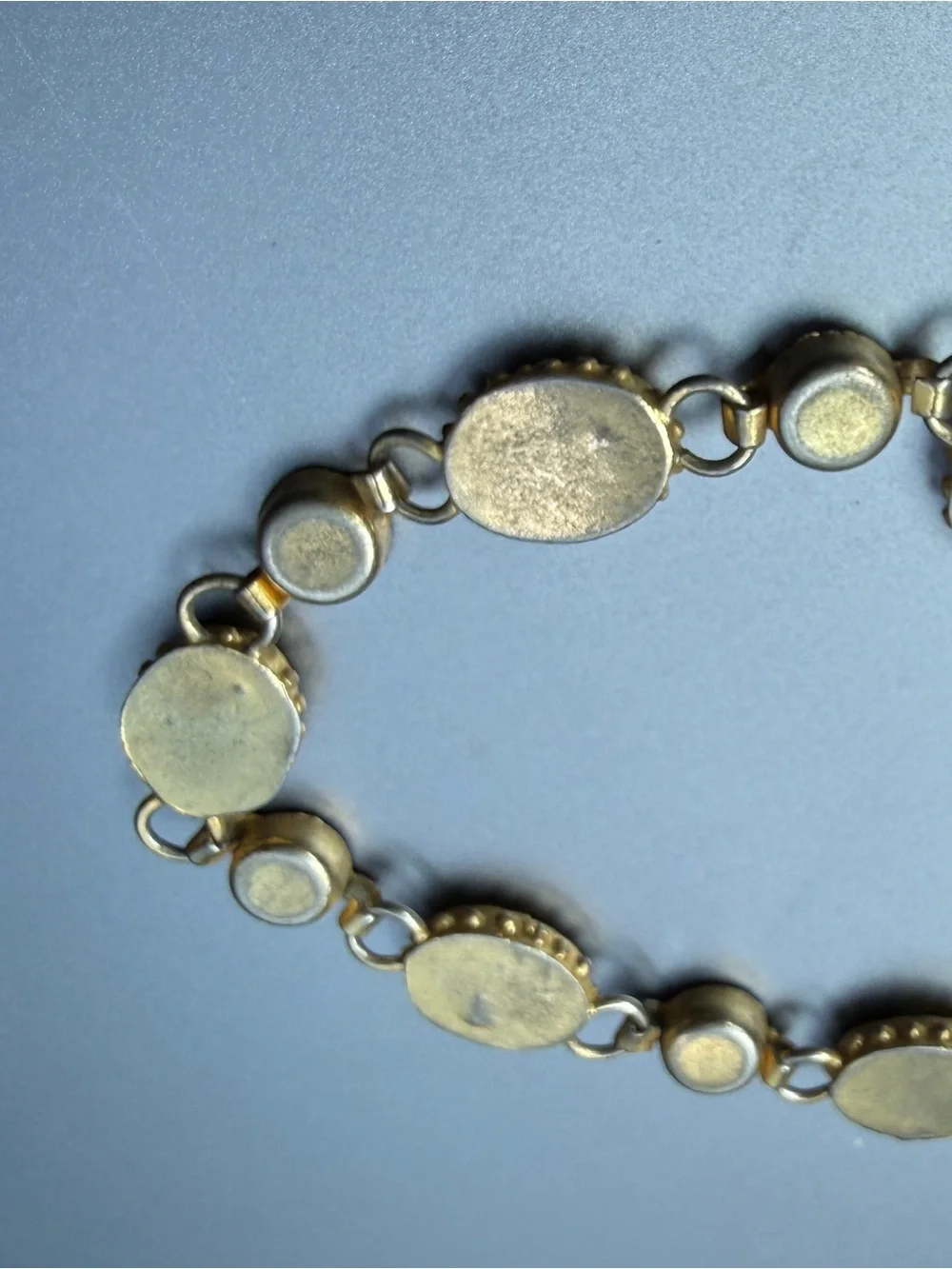 Vintage Italian Micro Mosaic Floral Link Bracelet – Yellow Millefiori Brass